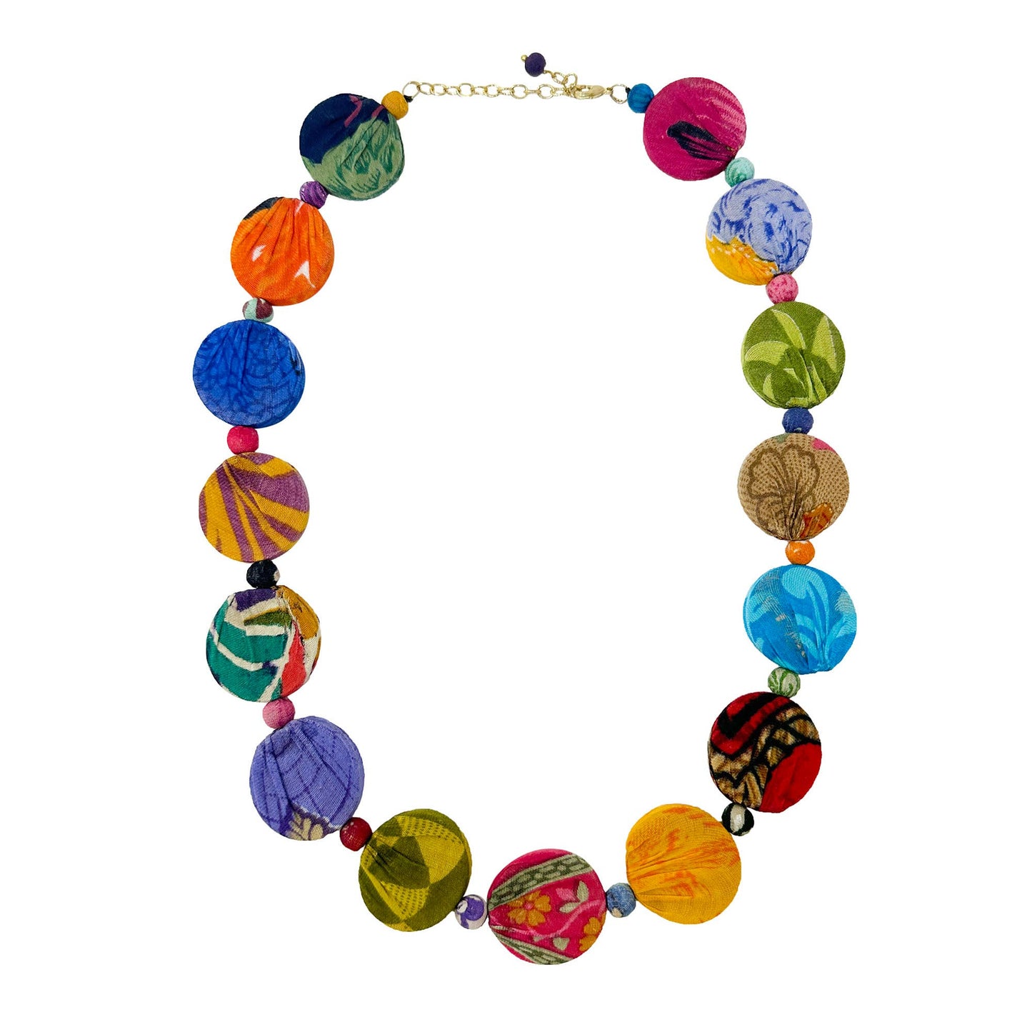 WorldFinds - Kantha Dotted Disc Necklace