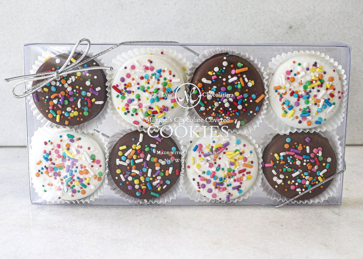 8pc Maggie's Chocolate Covered Cookies - Rainbow Explosion