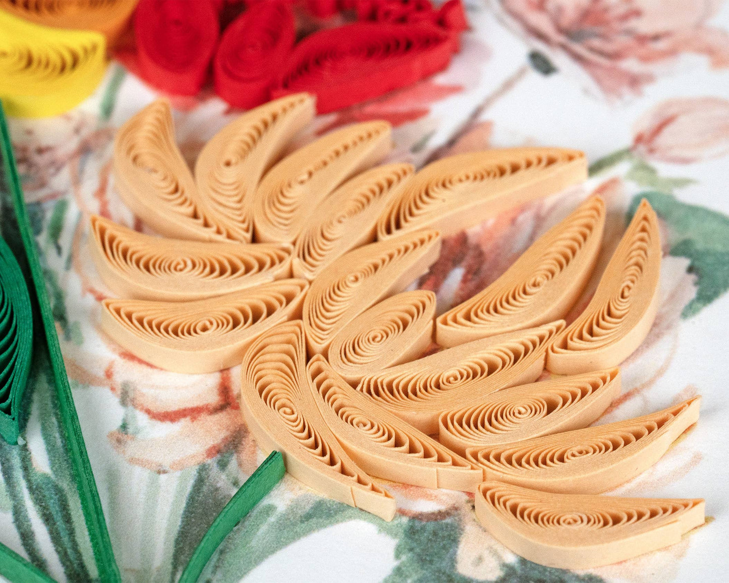 Quilling Card - Quilled Japanese Wildflowers Greeting Card