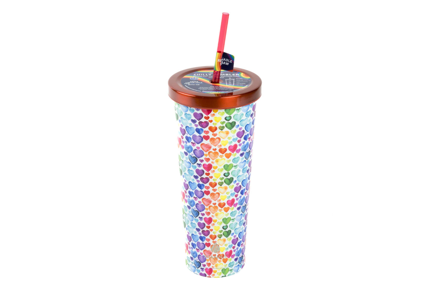 Core Home - PRIDE 24oz Chilly Tumbler Rainbow Hearts