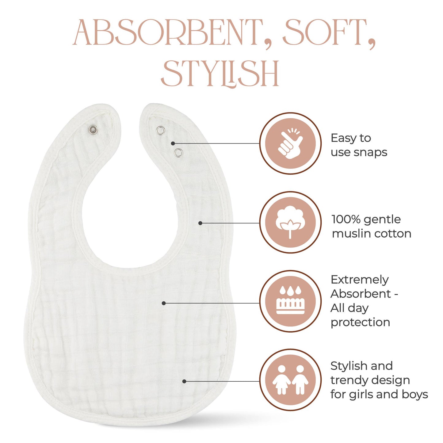 Muslin Bibs -Multicolor - Pack of 4