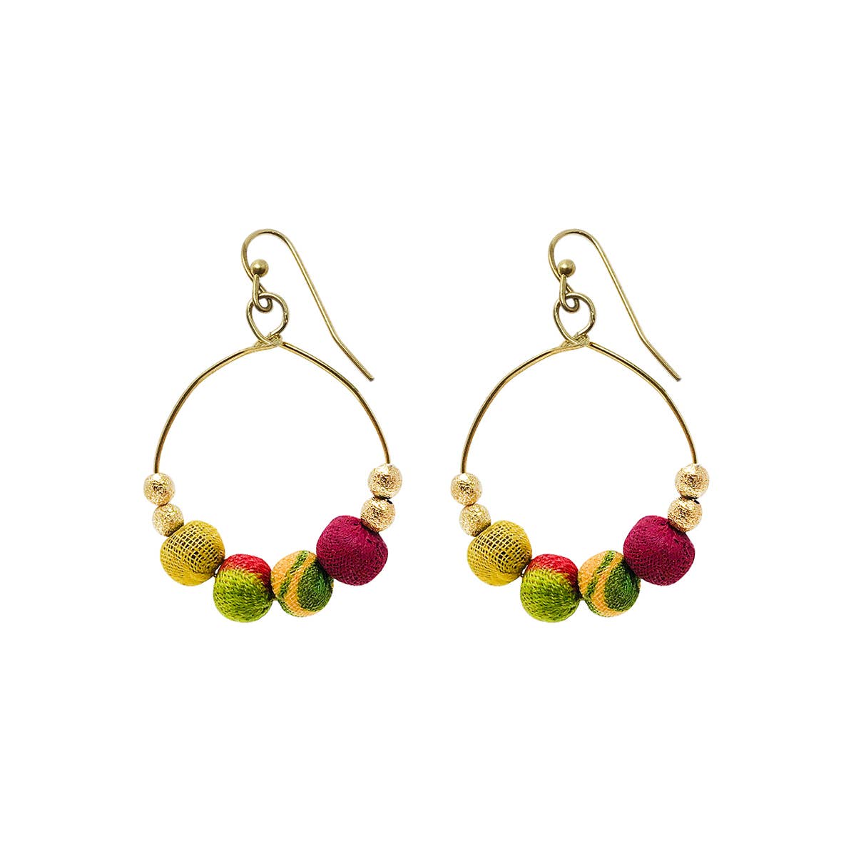 WorldFinds - Kantha Petite Gilded Hoops