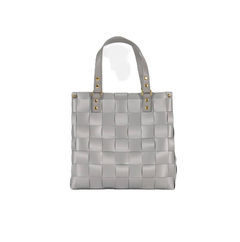 Charlotte Recycled Handwoven Handbag - Brushed Grey