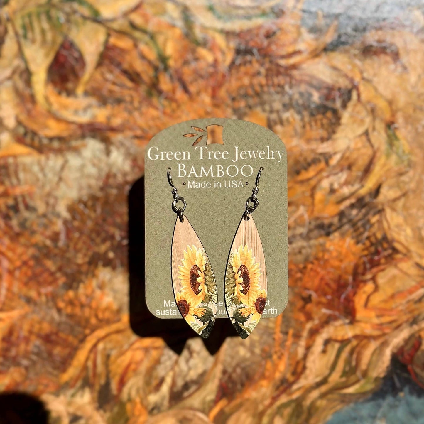 Sunflower Bamboo Earrings