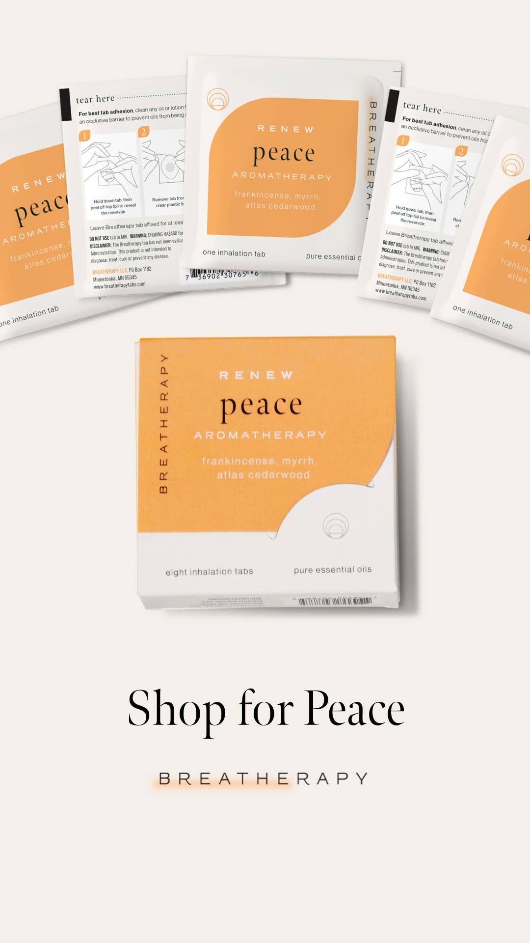 Breatherapy - PEACE Mindfulness Aromatherapy Inhalation Patches (8pack)