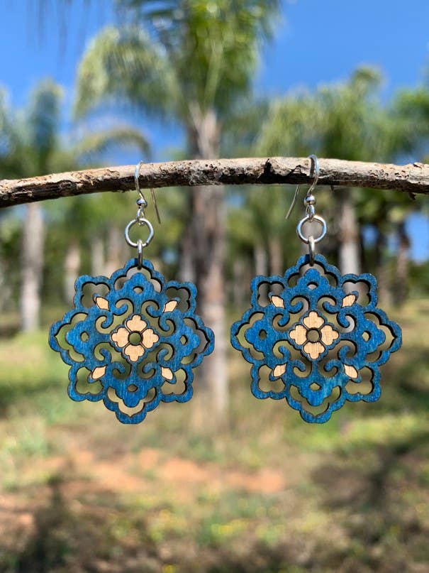 Lace Flower Earrings | Cherry Red