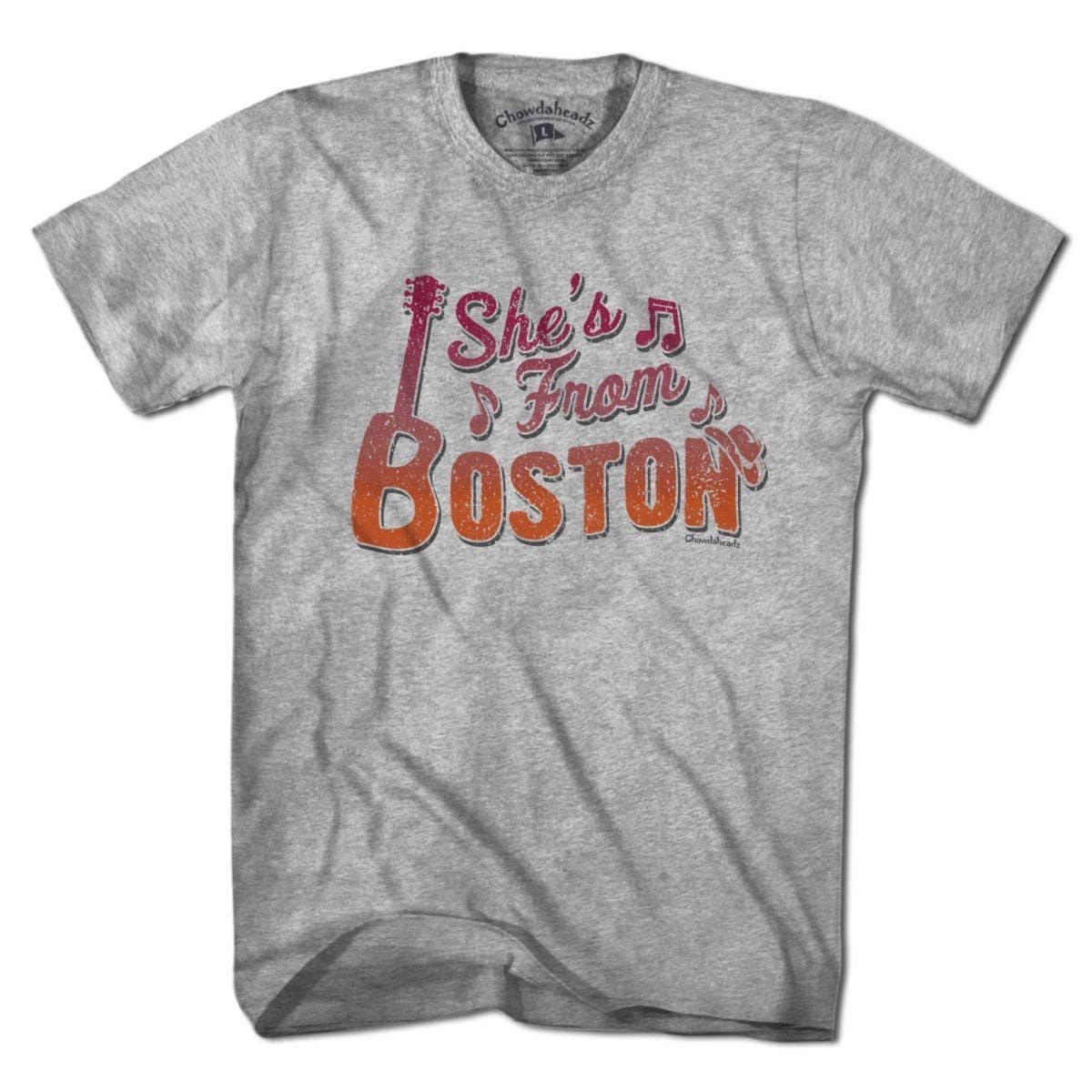 She's From Boston T-Shirt | Gray / Unisex / XL