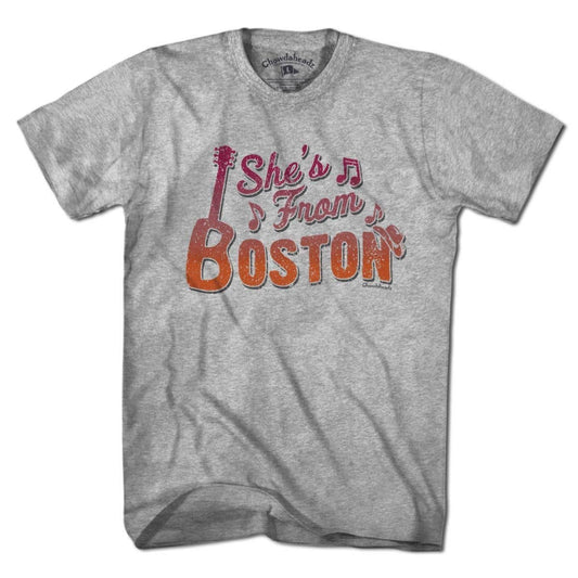 She's From Boston T-Shirt | Gray / Unisex / XL