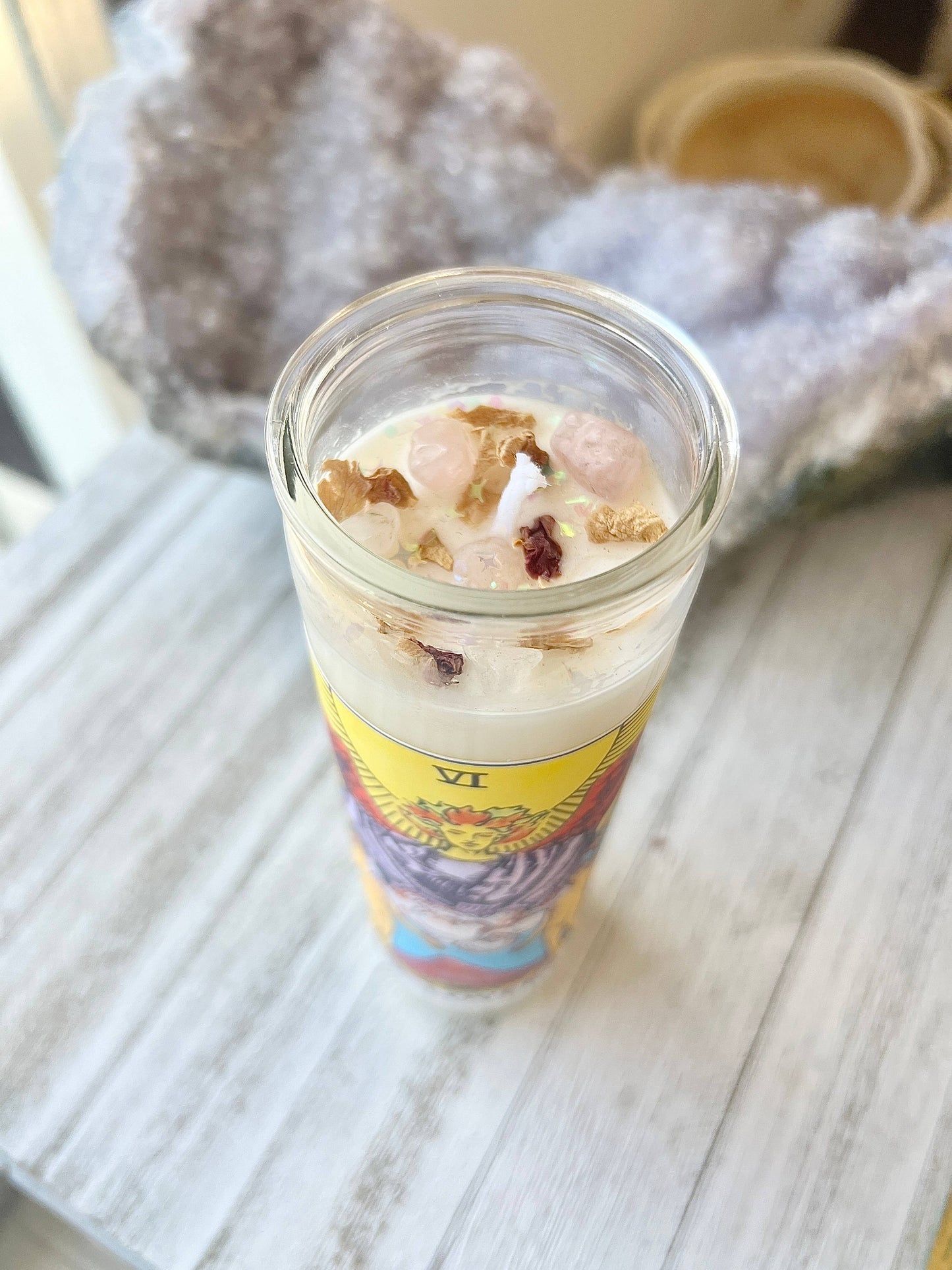 Lunastry - Tarot Prayer Crystal Candle: The Moon