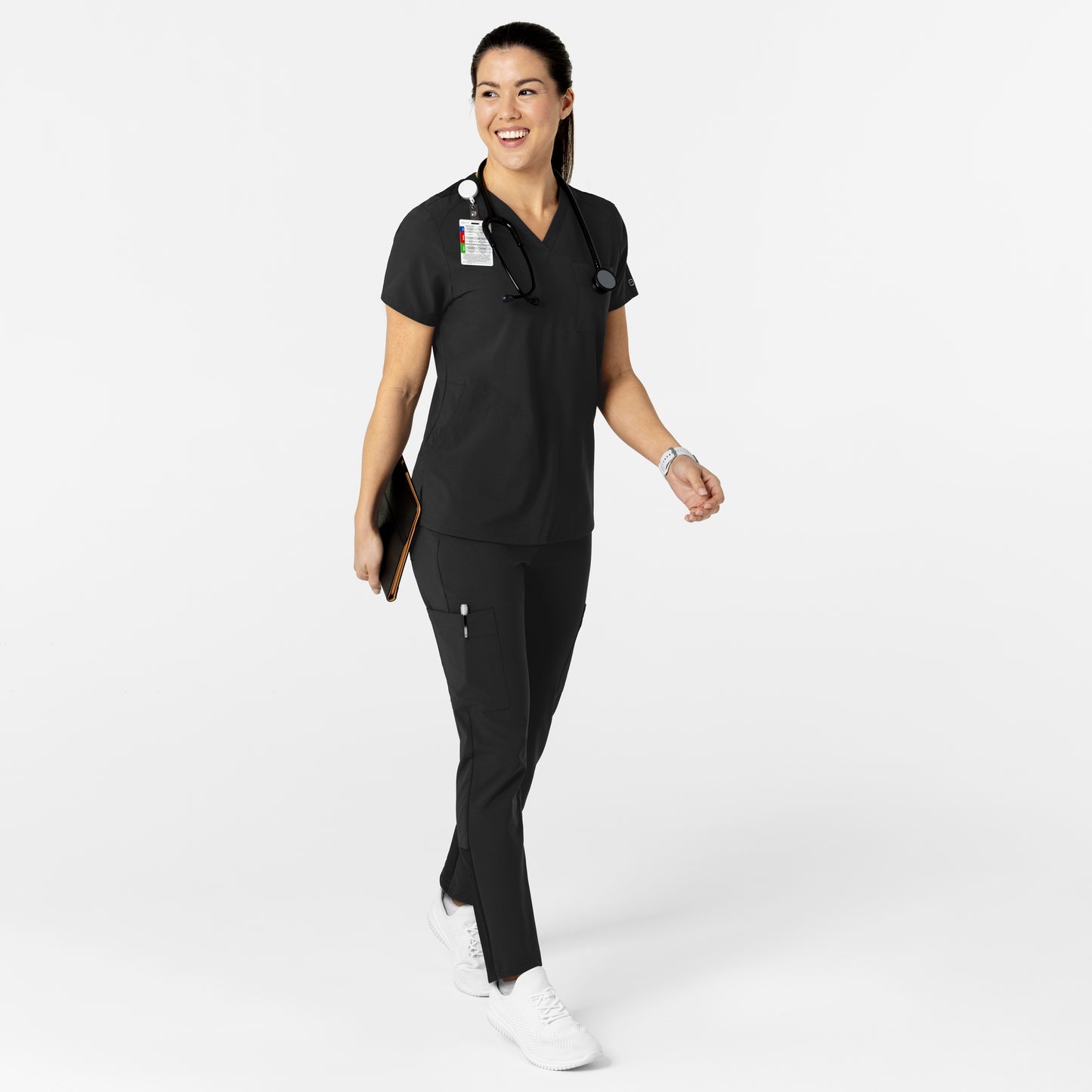 W123 Women's Flex-n-Reach V-Neck Scrub Top