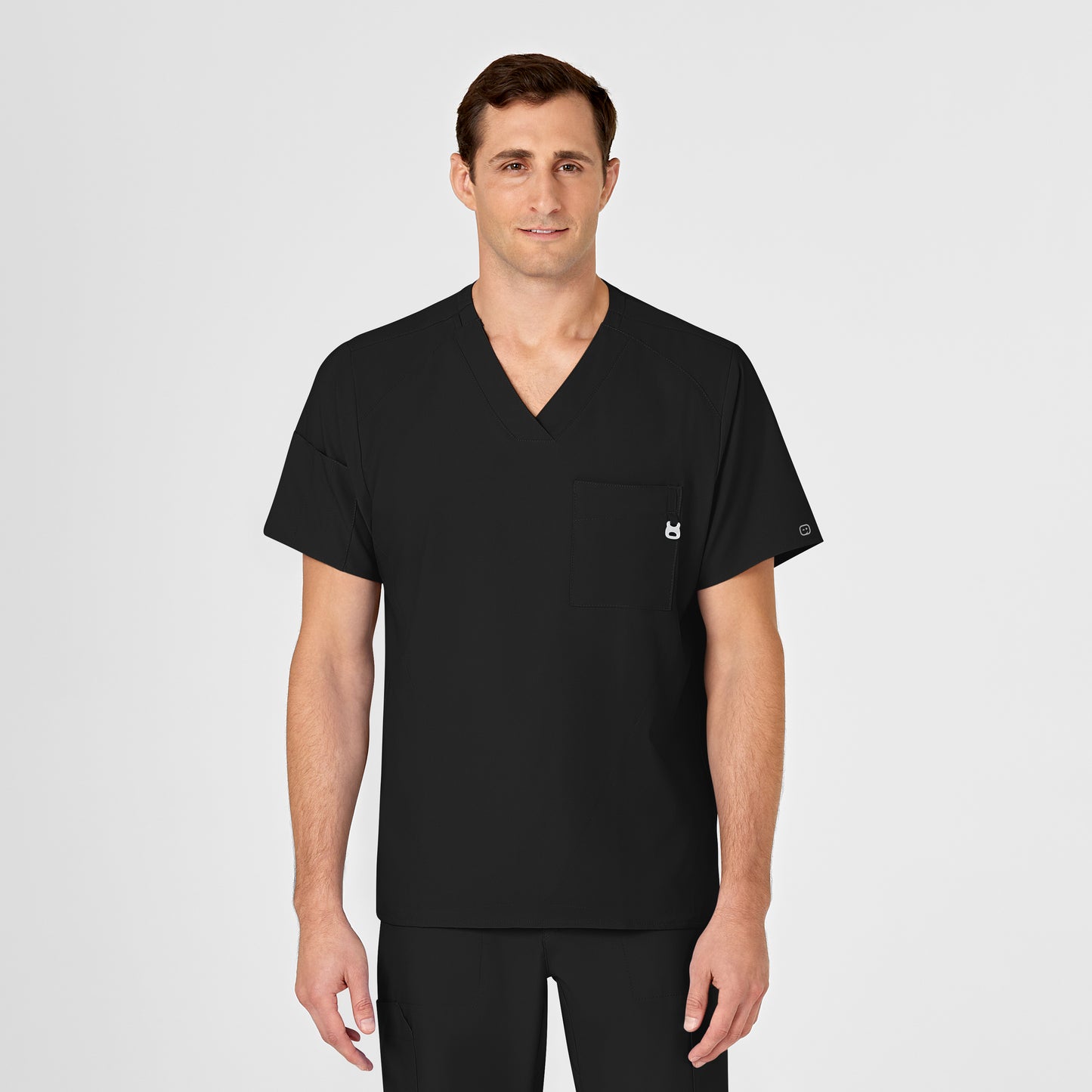 W123 Men's V-Neck Scrub Top