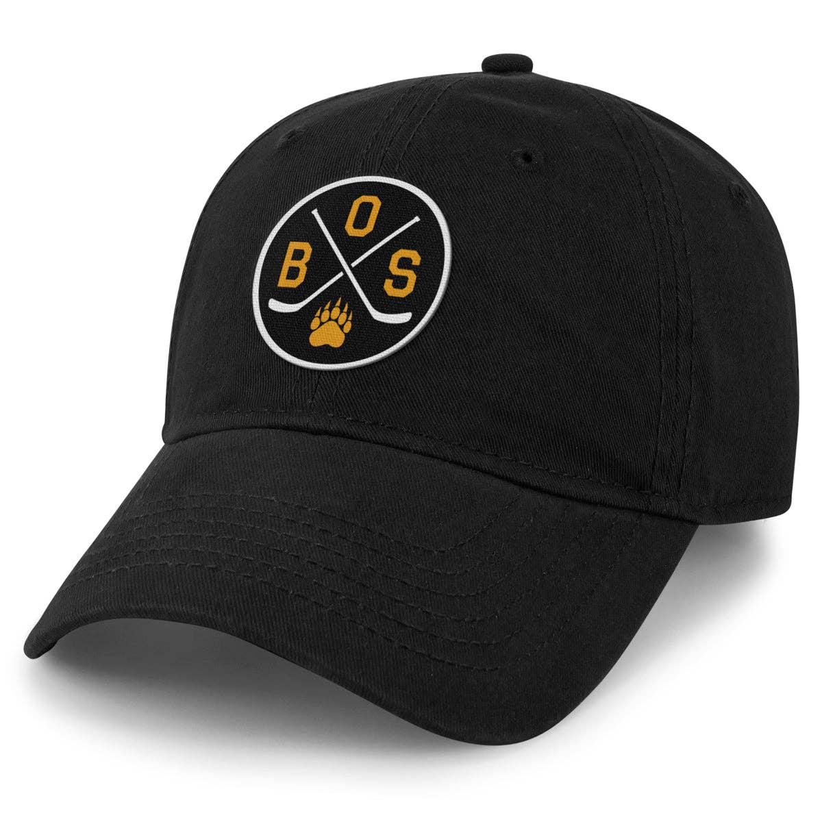 BOS Hockey Emblem Dad Hat - Black