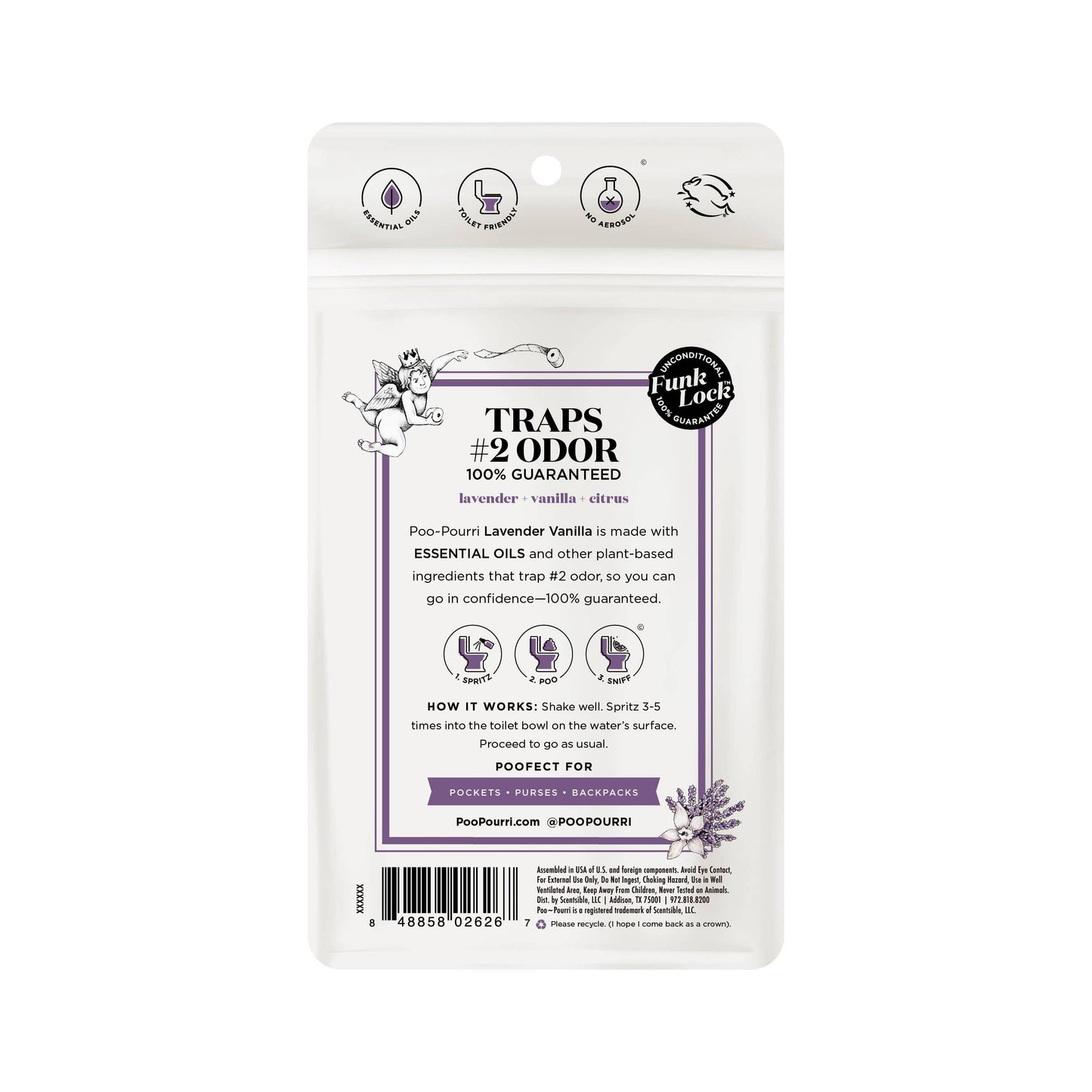 Poo~Pourri Everyday 30ml Lavender Vanilla Pocket in Pouch w/NFC Chip