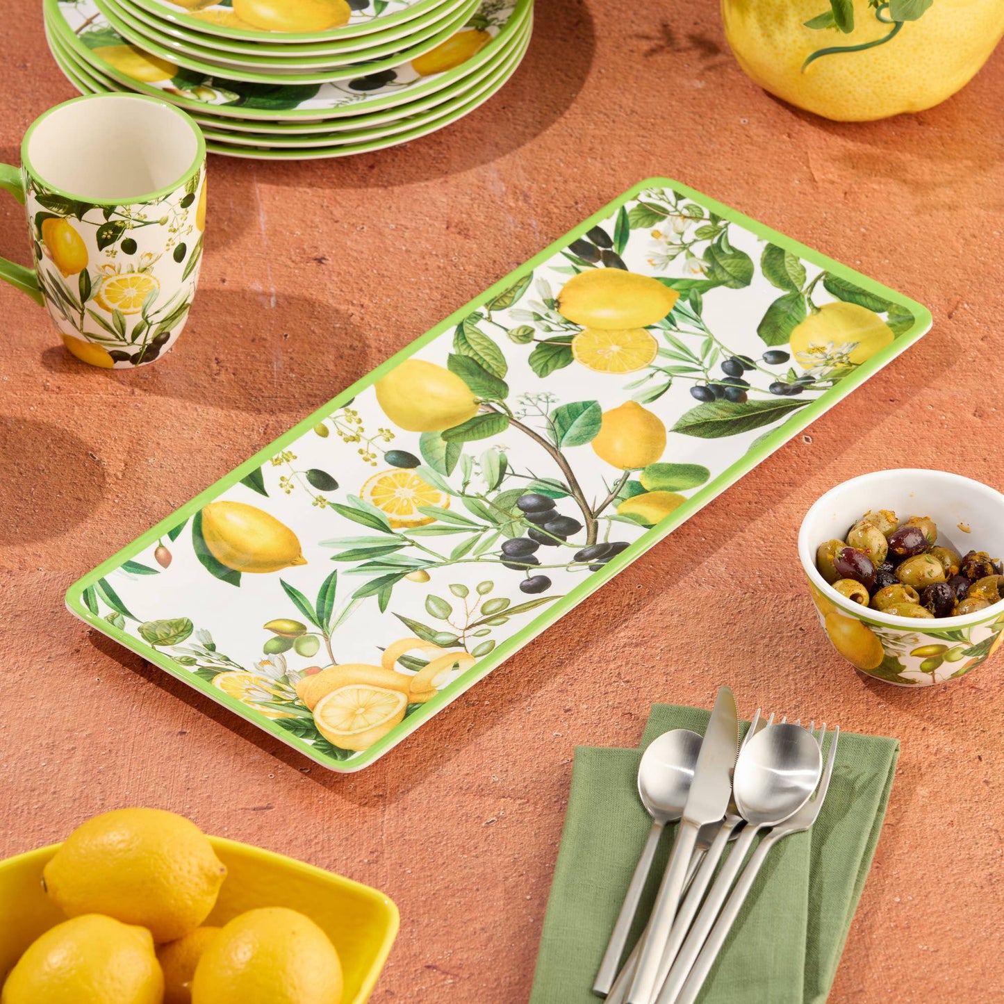 Certified International - Limone Melamine Rectangular Platter 19 x 8