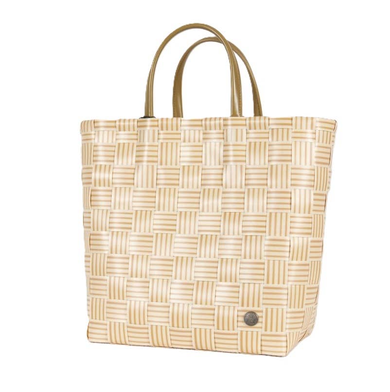Joy Recycled Handwoven Shopper w/Inside Pocket-Ecru White