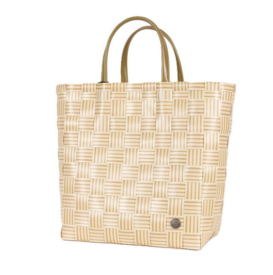 Joy Recycled Handwoven Shopper w/Inside Pocket-Ecru White
