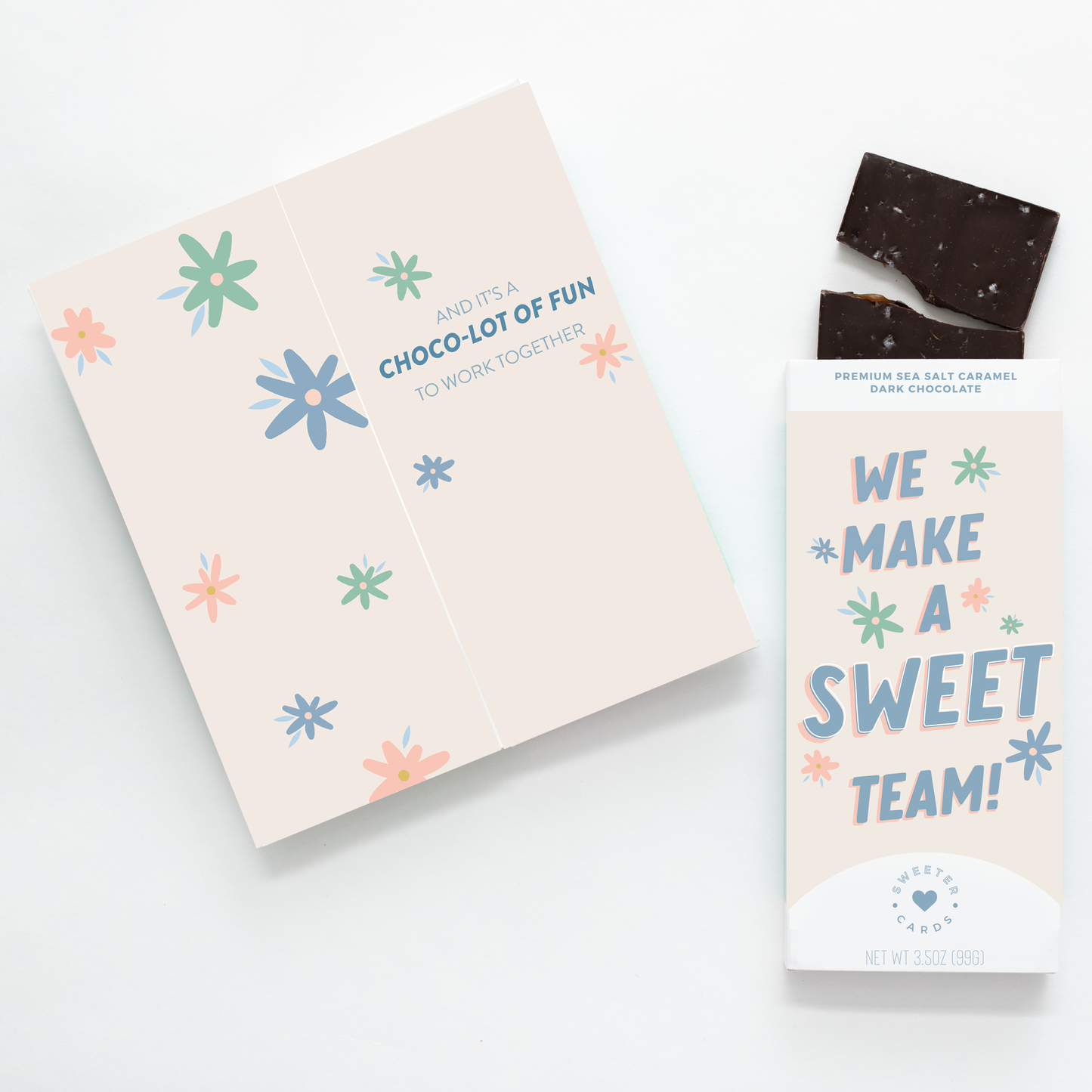 Chocolate-Filled "Sweet Team" Greeting Card