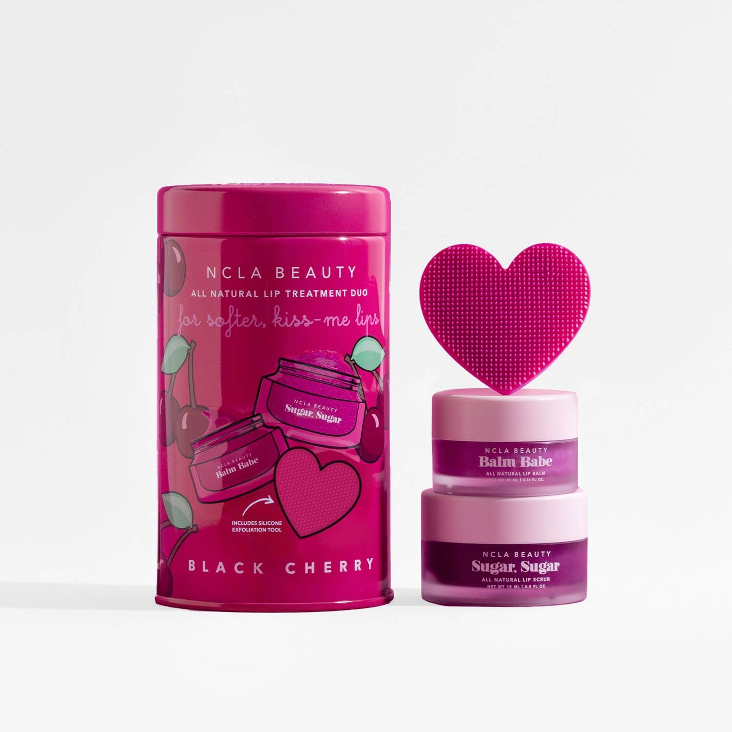 NCLA Beauty - Black Cherry Lip Care Set + Lip Scrubber