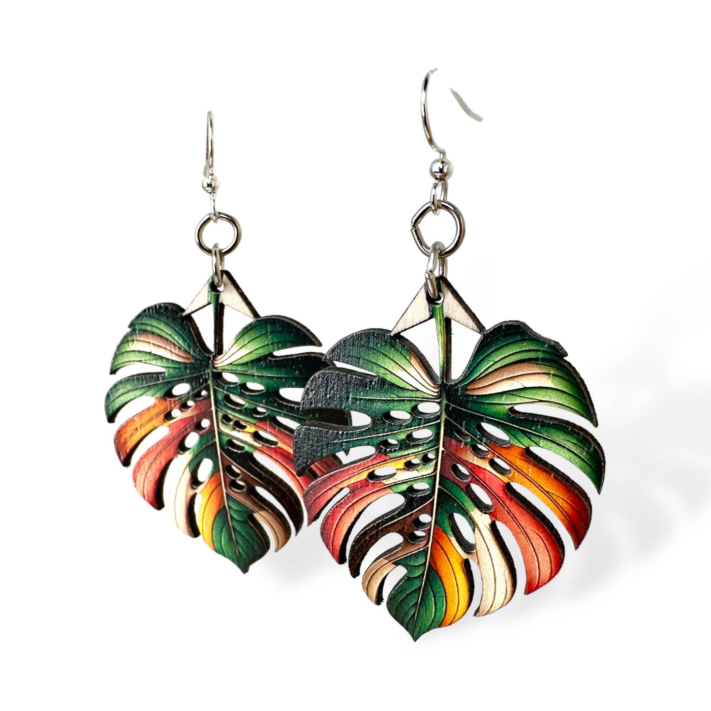 Green Tree Jewelry - Monstera Leaf Earrings #1792