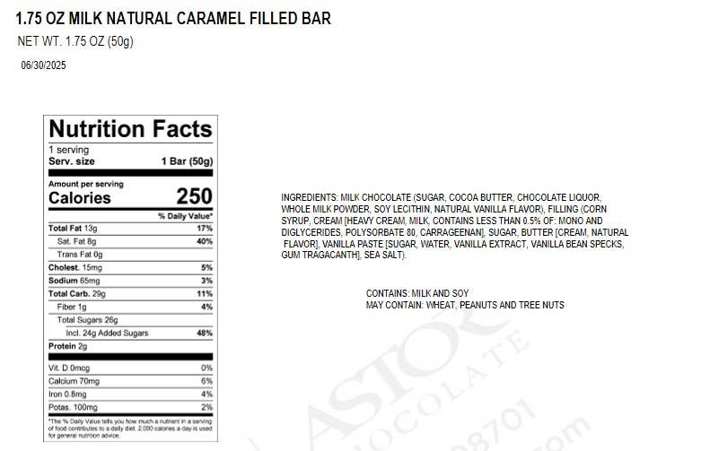 Moodibars BLAH Milk Chocolate Caramel Filled 1.75oz Bar