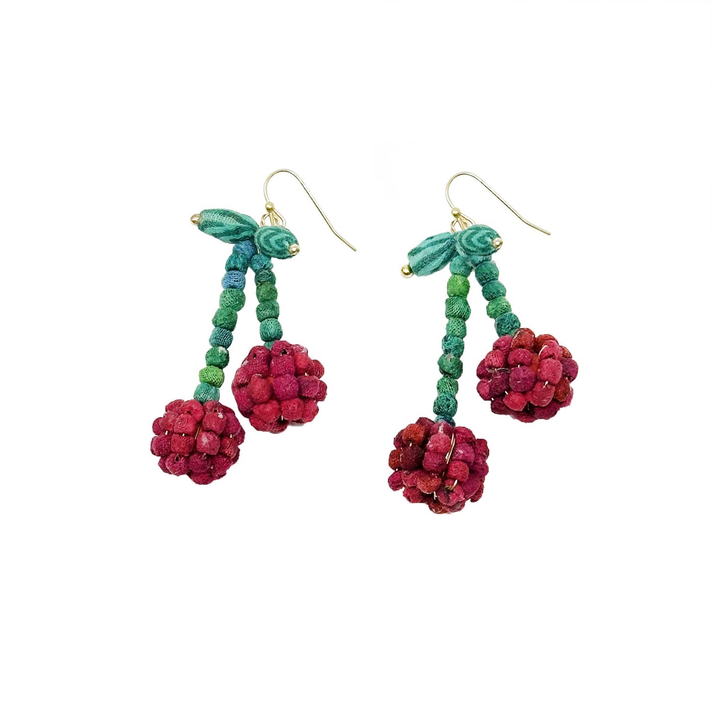WorldFinds - Kantha Cherry Earrings