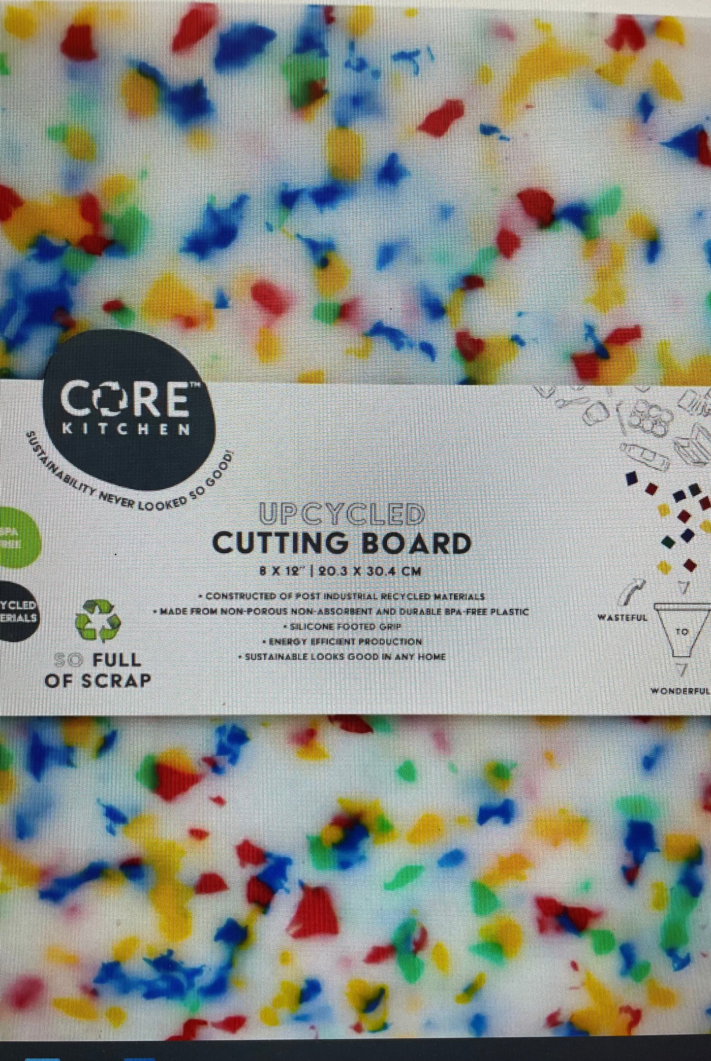 Recycled Plastic Cutting Board Small Confetti