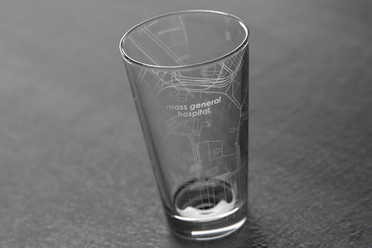 West End Map Etched Pint Glass