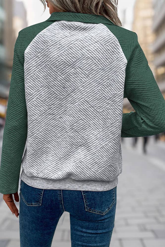UNISHE - Fall Colorblock Kangaroo Pockets Sweatshirt BFZY1058