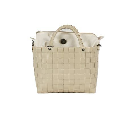 Dash Recycled Handwoven Crossbody Bag - Pale Grey