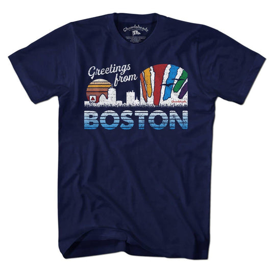 Greetings From Boston T-Shirt | Navy / Unisex / M