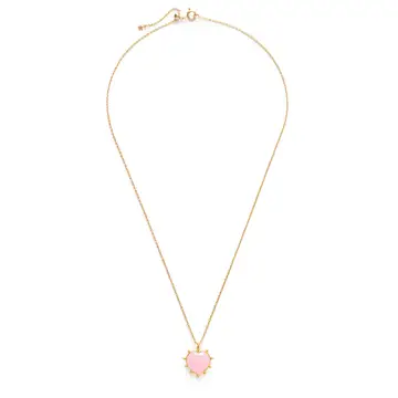 Gemstone Heart Necklace - Pink/Rose Quartz