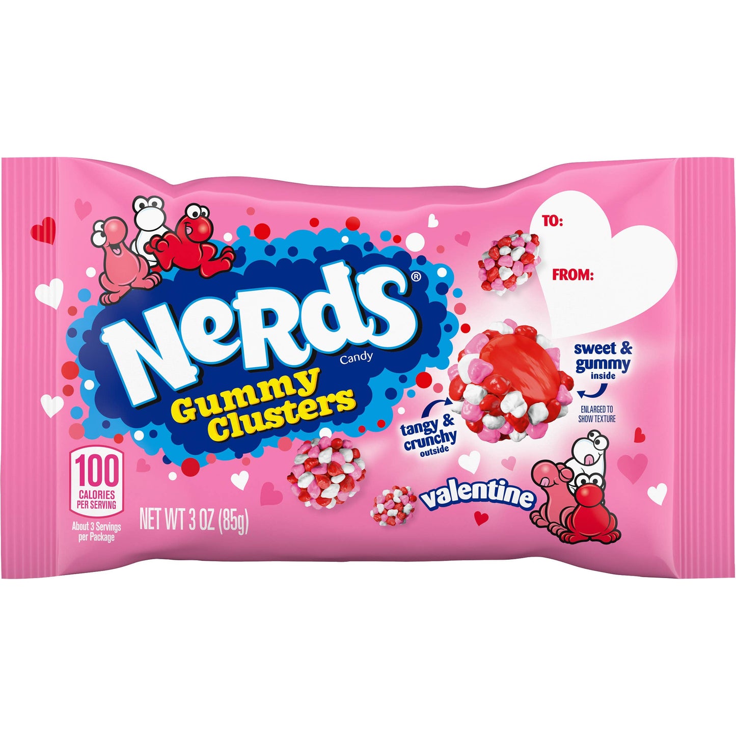 Grandpa Joe's Candy Shop - Nerds Valentine Gummy Cluster Share Pack, 3oz, 12ct