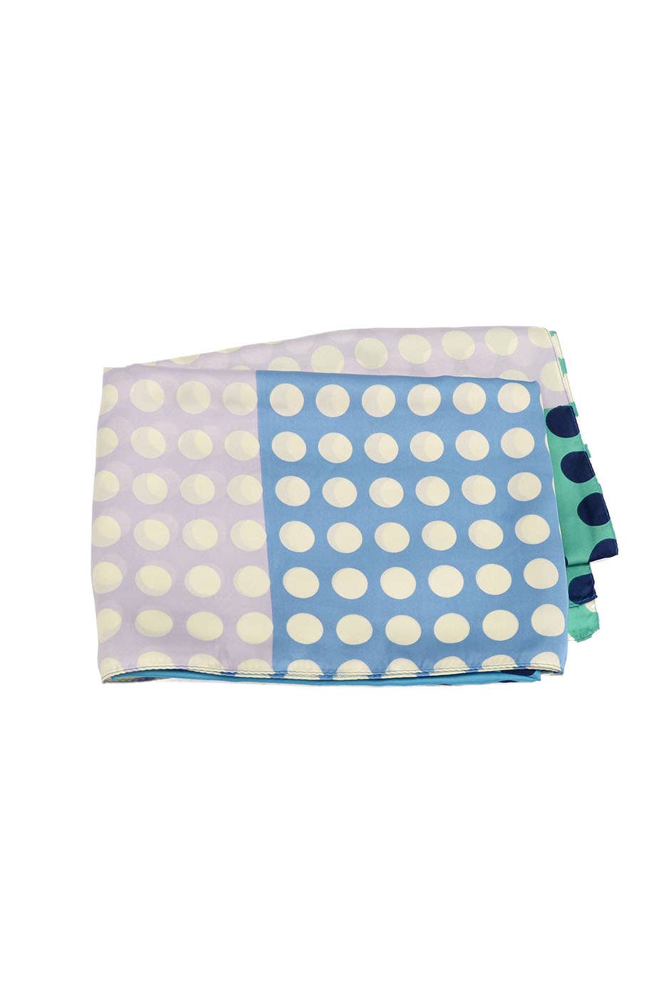 Blue Color Block Polka Dot Scarf 180X88