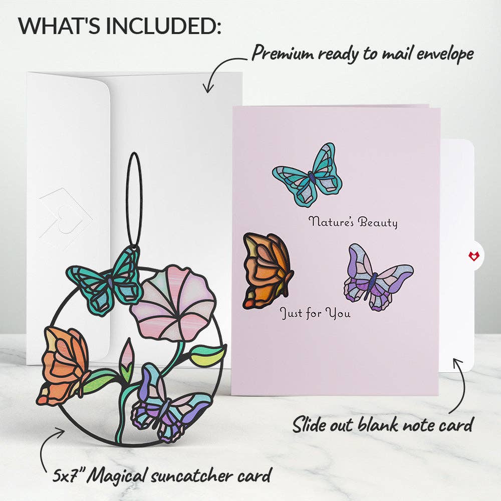Nature's Beauty Butterfly Suncatcher Card 5x7"