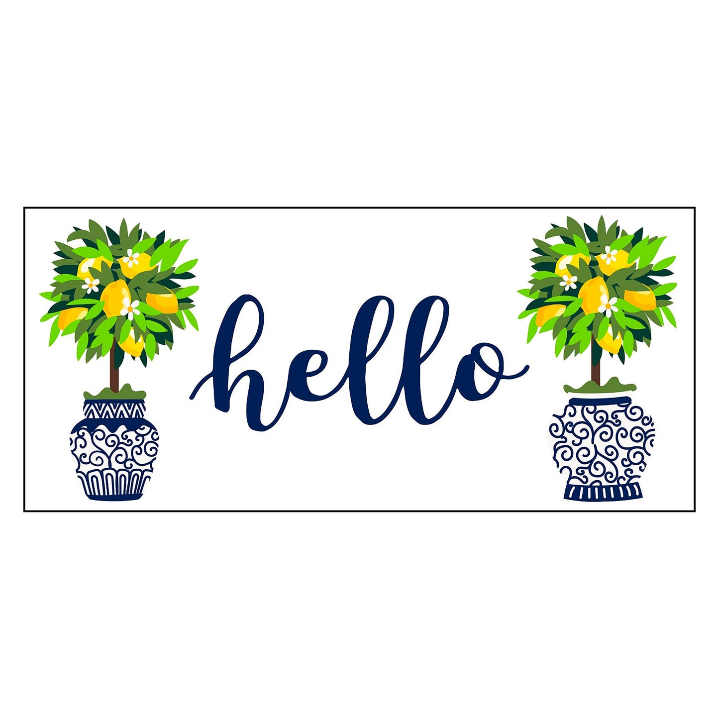 Evergreen Enterprises - Hello Topiary Flocked Coir Sassafras Switch Mat