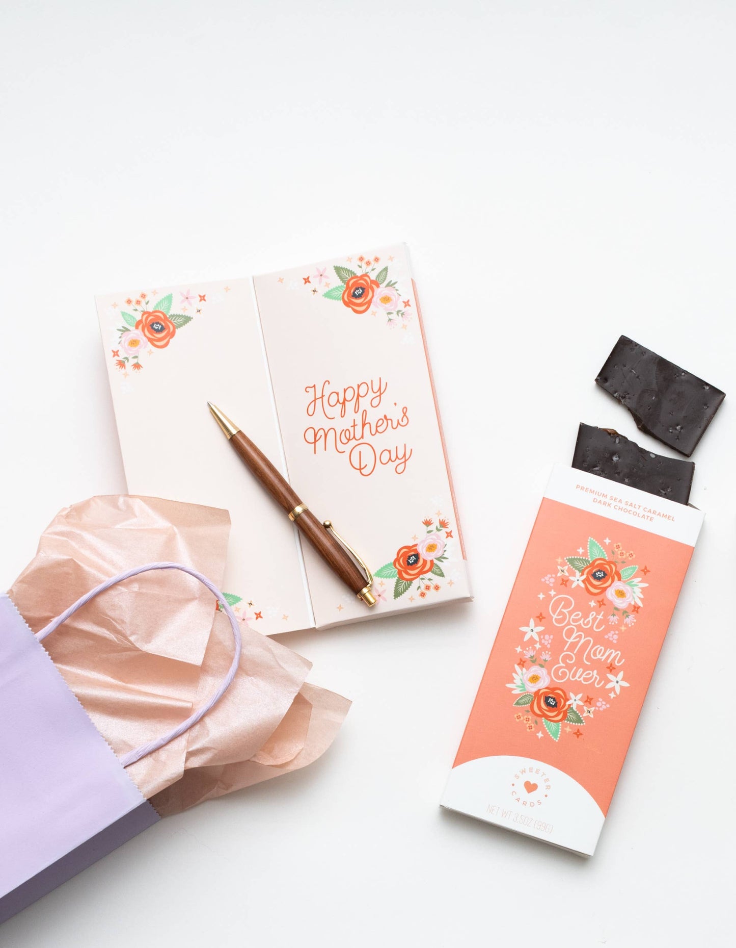 Mother's Day Card with Chocolate Bar Inside - Best Mom Ever