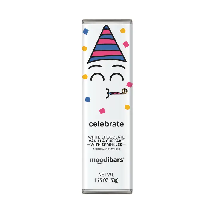 Moodibars CELEBRATE White Chocolate Cupcake Sprinkles 1.75oz