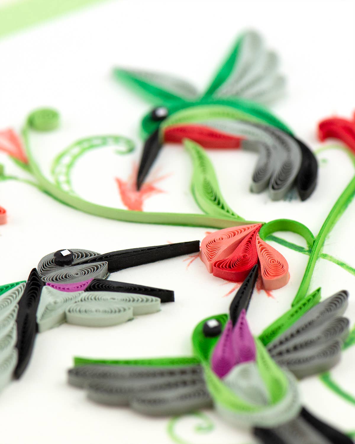 Quilling Card - Hummingbird Trio Card