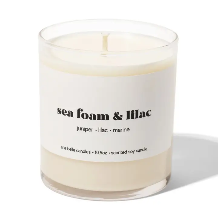 Sea Foam & Lilac Soy Candle 10.5oz Glass Jar