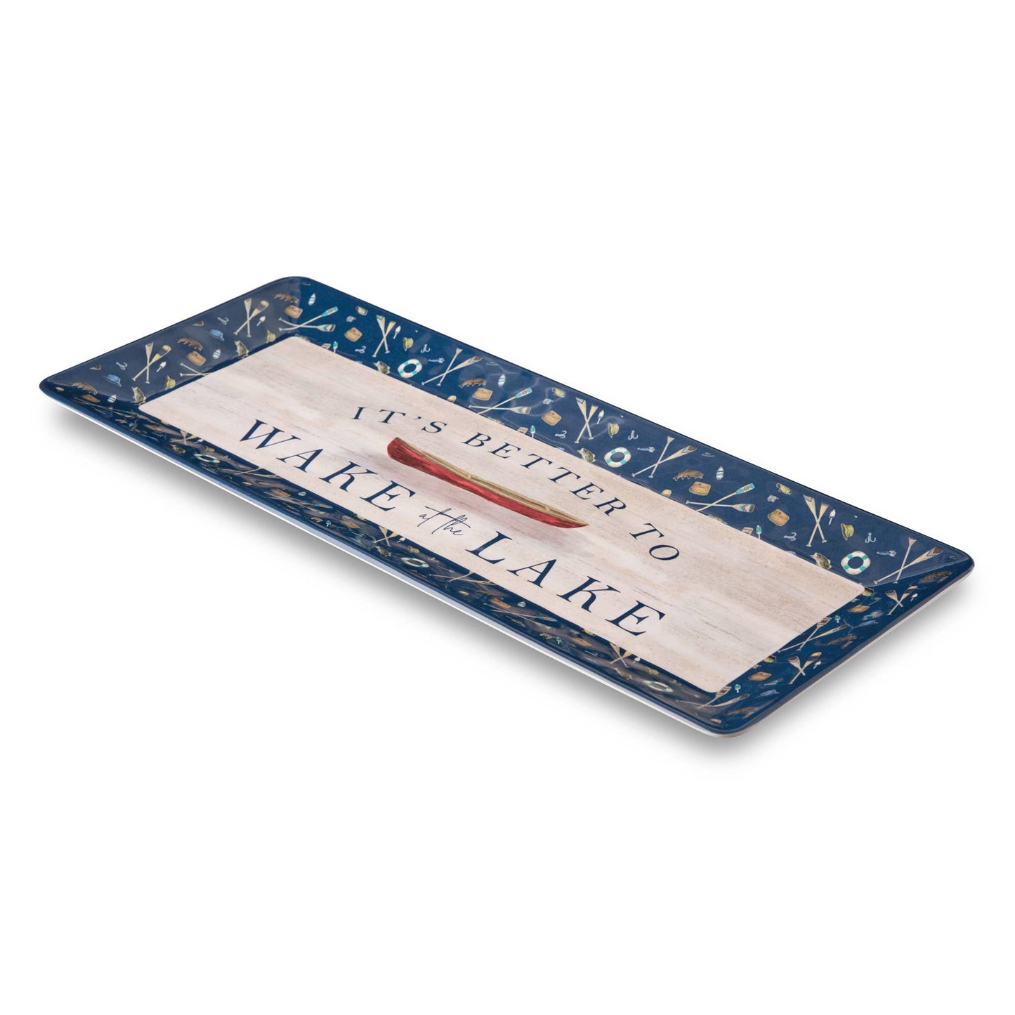 Wake At the Lake Melamine Rectangular Platter 19" x 8"