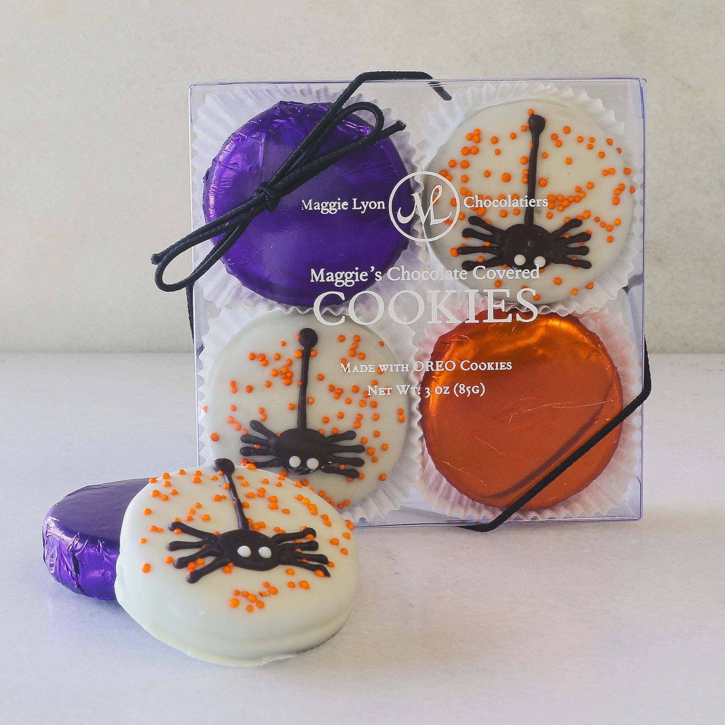 4pc Halloween Chocolate Covered Cookies - Spider