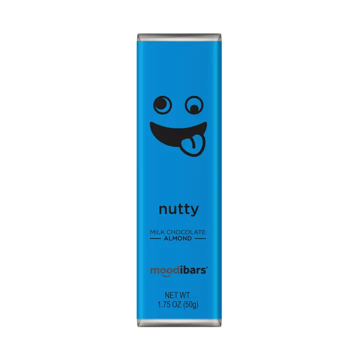 Moodibars® NUTTY 32% Fine Milk Chocolate Almond 1.75oz Bar