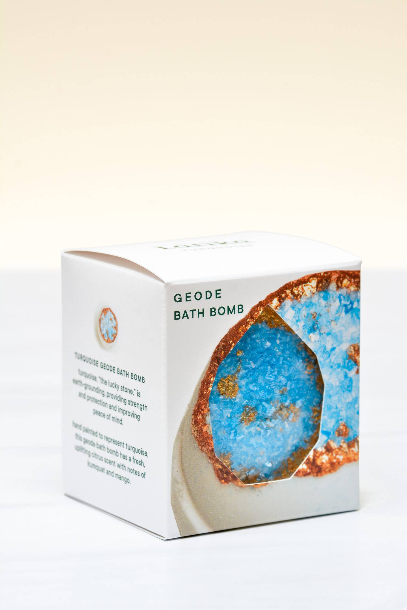 Crystal Bath Bomb - Turquoise - Blue + Gold