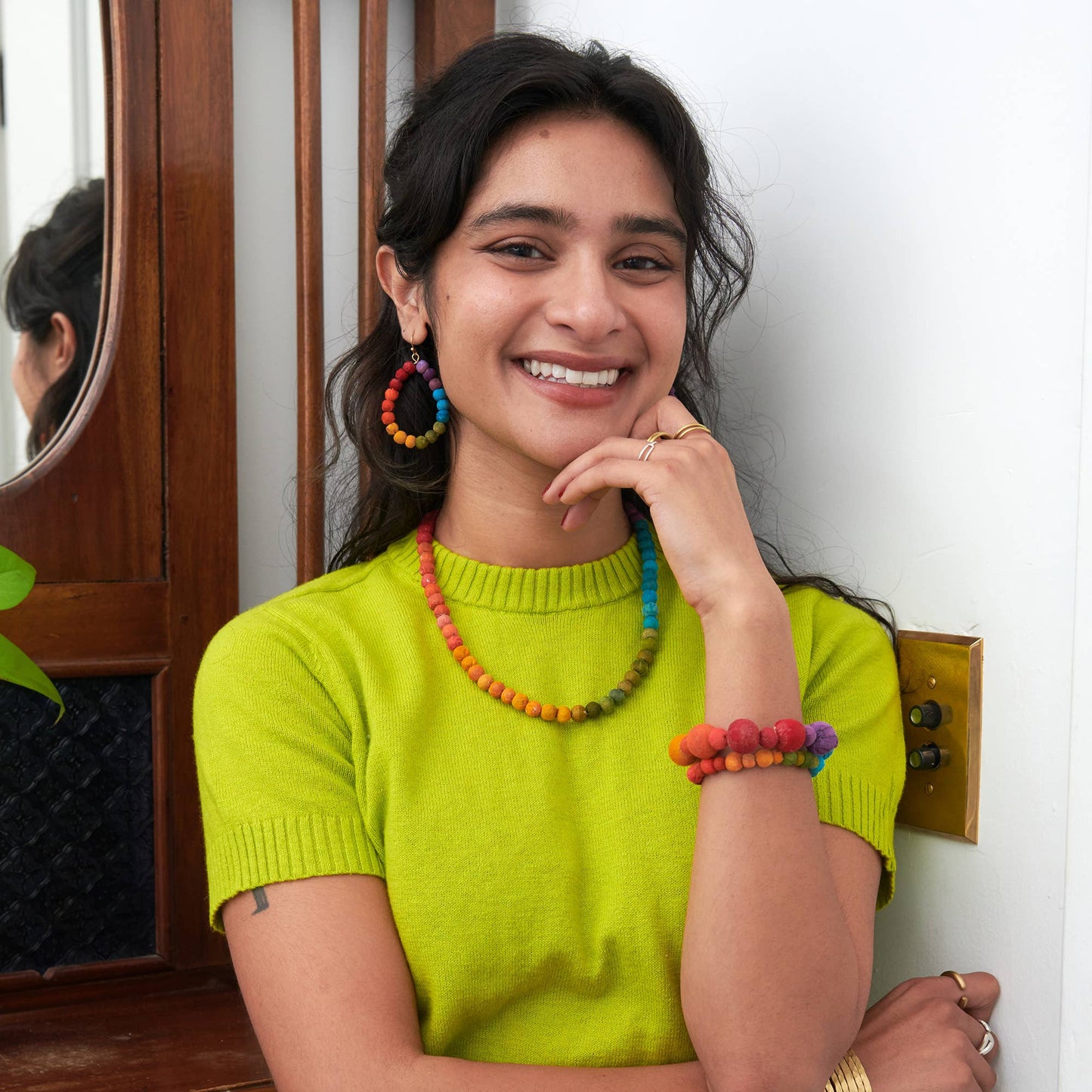 WorldFinds - Kantha Prism Bauble Bracelet
