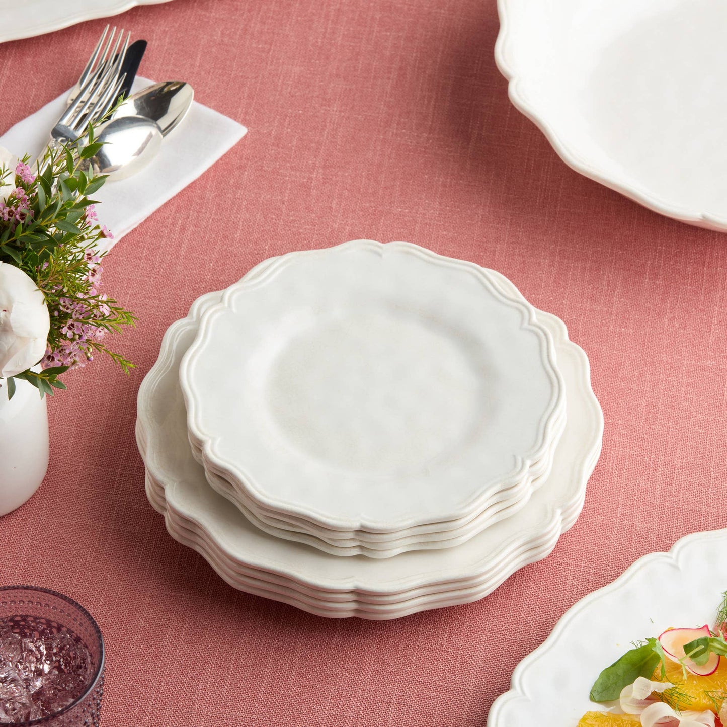 Isabella Cream Melamine Salad Plate 9"