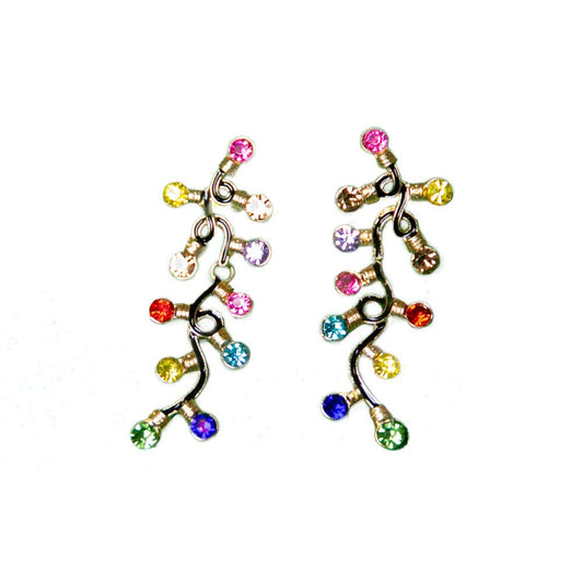 Holiday Earrings: Multi Color String Lights
