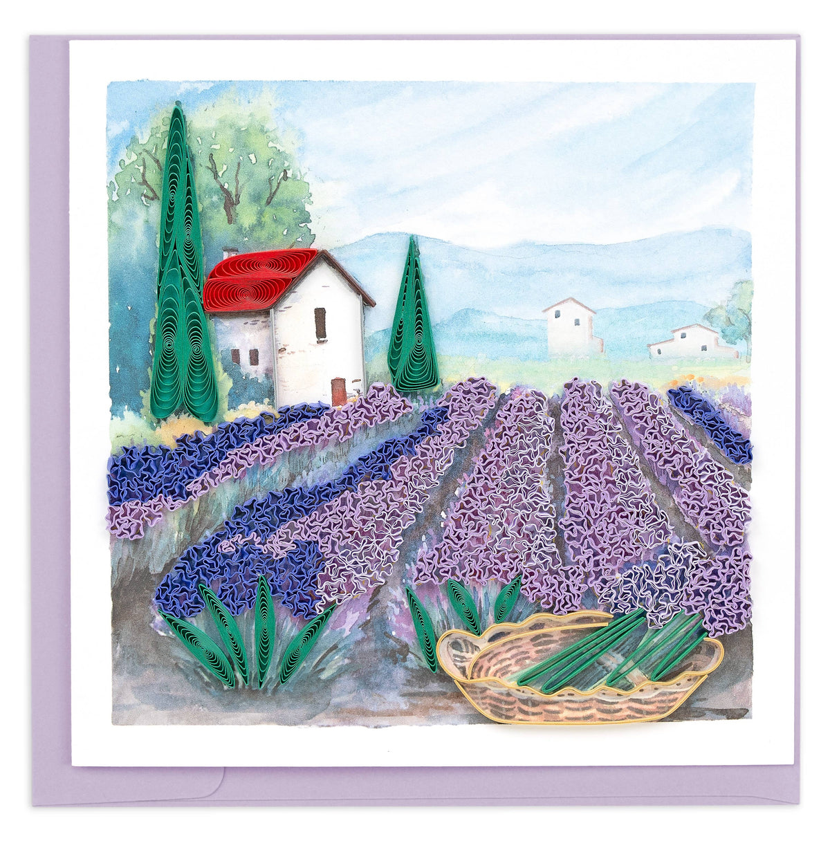 Quilling Card - Lavender Fields