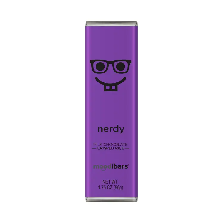 Moodibars NERDY fine Milk Chocolate Crisped Rice 1.75oz Bar