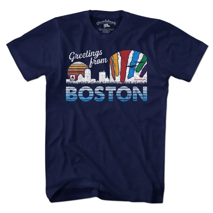 Greetings From Boston T-Shirt | Navy / Unisex / S