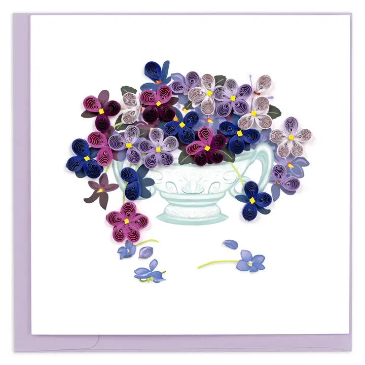 Violet Bouquet Quilling Card